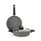 Schafer Eternal 2 li Set Basık Tencere 26Cm+Tava 26Cm-Gri - 8