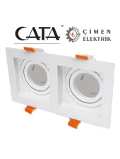 CATA CT 5237 Pars Beyaz İkili Spot Kasası - 1