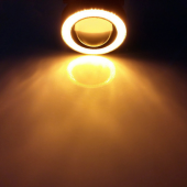 Fiat Linea Uyumlu, Universal Mercekli Led Angel Sis Farı, 76mm Turuncu Renk - 3