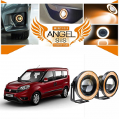 Fiat Doblo D4 Uyumlu, Universal Mercekli Led Angel Sis Farı, 76mm Turuncu Renk - 1