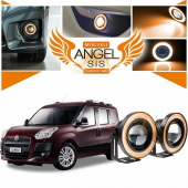 Fiat Doblo D3 Uyumlu, Universal Mercekli Led Angel Sis Farı, 76mm Turuncu Renk - 1
