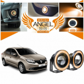 Dacia Logan Uyumlu, Universal Mercekli Led Angel Sis Farı, 76mm Turuncu Renk - 1
