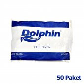 Dolphin PE Gıda Temizlik Tek Kullanımlık Şeffaf Poşet Market Eldiven - Büyük Boy- 100 Adetlik 50 Paket - 2