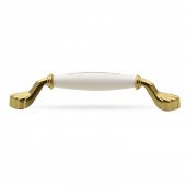 Elpedroso Lüks Porselen Mobilya Çekmece Dolap Kapak Kulpu Kulbu 128 mm Beyaz Gold - 4