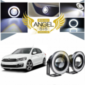 Citroen C Elysee Uyumlu, Universal Mercekli Led Angel Sis Farı, 76mm Beyaz Renk - 1
