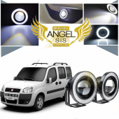 Fiat Doblo D1 Uyumlu, Universal Mercekli Led Angel Sis Farı, 76mm Beyaz Renk - 1