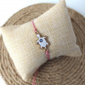 Bileklik Kaplumbağa Nazarlı Kötü Göz Kovucu Ayarlanabilir İp Şans Bileklik Bijuteri Takı Halhal thumbnail 1