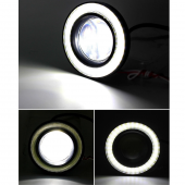 Ford Focus 3 Uyumlu, Universal Mercekli Led Angel Sis Farı, 76mm Beyaz Renk - 2