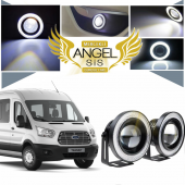 Ford Transit Tüm Modeller Uyumlu, Universal Mercekli Led Angel Sis Farı, 76mm Beyaz Renk - 1