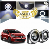 Renault Clio 4 Uyumlu, Universal Mercekli Led Angel Sis Farı, 76mm Beyaz Renk - 1