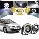 Renault Megane 2 Uyumlu, Universal Mercekli Led Angel Sis Farı, 76mm Beyaz Renk - 1