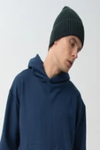 Nors Unisex Yeşil-Lacivert Kalın Örgülü Bere - 4