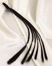 6LI ÖRGÜ KAHVERENGİ SAÇ , HAVLU LASTİK TOKALI 44 CM -SAÇAKSESUARI2 - 3