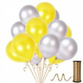 Benim Marifetlerim Metalik Sarı Gümüş Balon 12 inch 25 Adet - 1