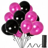 Benim Marifetlerim  Metalik Siyah Fuşya Balon 12 inch 10 Adet - 1