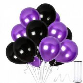 Benim Marifetlerim Metalik Siyah Mor Balon 12 inch 30 Adet - 1