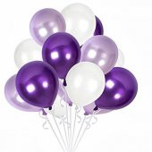 Benim Marifetlerim Metalik Beyaz Lila Mor Balon 12 inch 5 Adet - 1