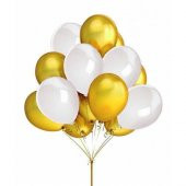 Benim Marifetlerim  Metalik Altın Beyaz Balon 12 inch 25 Adet - 1
