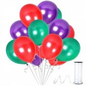 Benim Marifetlerim  Metalik Mor Yeşil Kırmızı Balon 12 inch 20 Adet - 1