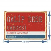 İstanbulun Meşhur Yerleri -Galip Dede Caddesi- Retro Ahşap Dekor Duvar Plaka - 2