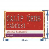 İstanbulun Meşhur Yerleri -Galip Dede Caddesi- Retro Ahşap Dekor Duvar Plaka - 4