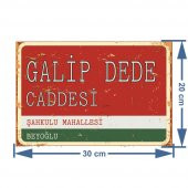 İstanbulun Meşhur Yerleri -Galip Dede Caddesi- Retro Ahşap Dekor Duvar Plaka - 6