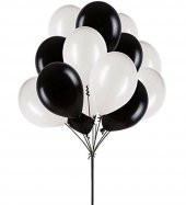 Benim Marifetlerim  Metalik Siyah Beyaz Balon 12 inch 15 Adet - 1
