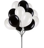 Benim Marifetlerim  Metalik Siyah Beyaz Balon 12 inch 5 Adet - 1