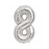 Benim Marifetlerim 8 Rakamı Gümüş Folyo Balon 16 inch 40 cm - 1