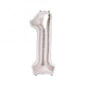 Benim Marifetlerim 1 Rakamı Gümüş Folyo Balon 16 inch 40 cm - 1