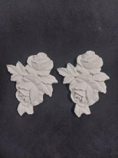 Yapraklı İki Güllü Çiçek 2 li Set 11x8,5cm - 1