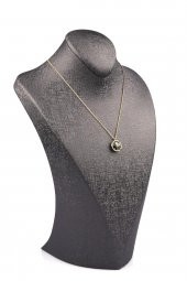 Prehnite Doğal Taş Gold Renkli Kolye - 2