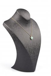 Amazonit Doğal Taş Gold Renkli Kolye thumbnail 2