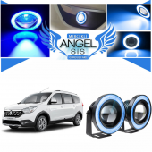 Dacia Lodgy Uyumlu, Universal Mercekli Led Angel Sis Farı, 76mm Buz Mavi Renk - 1