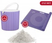 Flora Un Erzak Kabı 12L Ve Silicolife Ölçülü Silikon Hamur Açma Matı 40x50cm Seti - 1