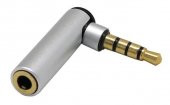 3.5 mm TRRS Stereo 90 Derece Çevirici Kaliteli - Gri - 1