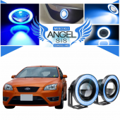 Ford Focus 2 Uyumlu, Universal Mercekli Led Angel Sis Farı, 76mm Buz Mavi Renk - 1