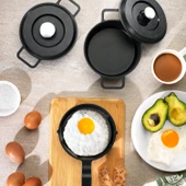 Schafer Retro Cast Mini Döküm Tencere Seti 5 Parça-Siyah - 8