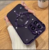 iPhone 14 Pro Max Kılıf Kamera Korumalı Magsafe Parlak Luxury thumbnail 2