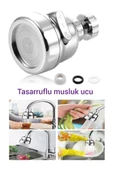 WUVERA Krom 3 Fonksiyonlu Mutfak Lavabo Başlığı 360 Derece Döner Musluk Ucu - 1