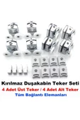Kırılmaz Duşakabin Tekeri Krom Çift Teker Duşakabin Rulmanı Eksiksiz Tam Set - 6