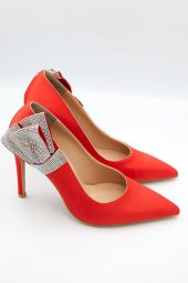 Kadın Taş Kurdele Detaylı Stiletto - 3