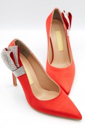 Kadın Taş Kurdele Detaylı Stiletto - 6