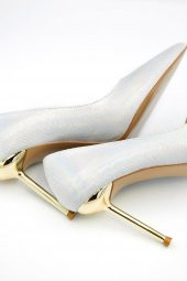 Kadın Parlak Saten Gold Topuk Detaylı Stiletto - 12