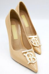 Kadın Desenli Rugan Gold Detaylı Stiletto - 8