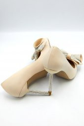 Kadın Fiyonk Detaylı Saten Stiletto - 5