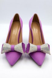 Kadın Fiyonk Detaylı Saten Stiletto - 8