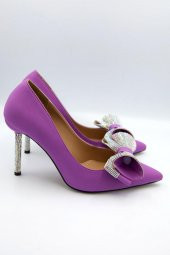 Kadın Fiyonk Detaylı Saten Stiletto - 9
