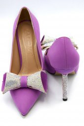 Kadın Fiyonk Detaylı Saten Stiletto - 11