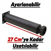 Mobilya Kanepe Baza Koltuk Metal Destek Ayağı Ayarlanabilir Siyah Ayak 25 cm - 2